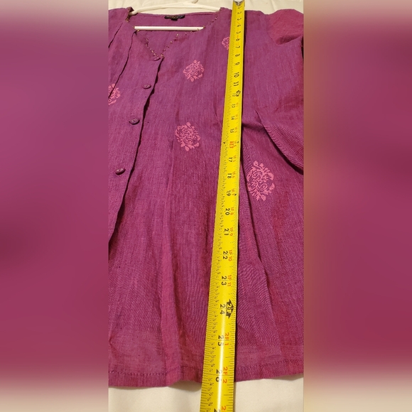 NOVICA Handcrafted Beaded and Block Peint Tunic Blouse 100% cotton - Picture 10 of 11